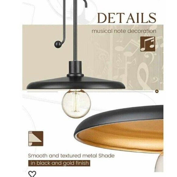 Black And Gold Pendant Light One Light Barn Pendant Lighting - Picture 3 of 8